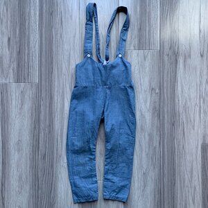 Little Ladies Chambray Suspender Pants